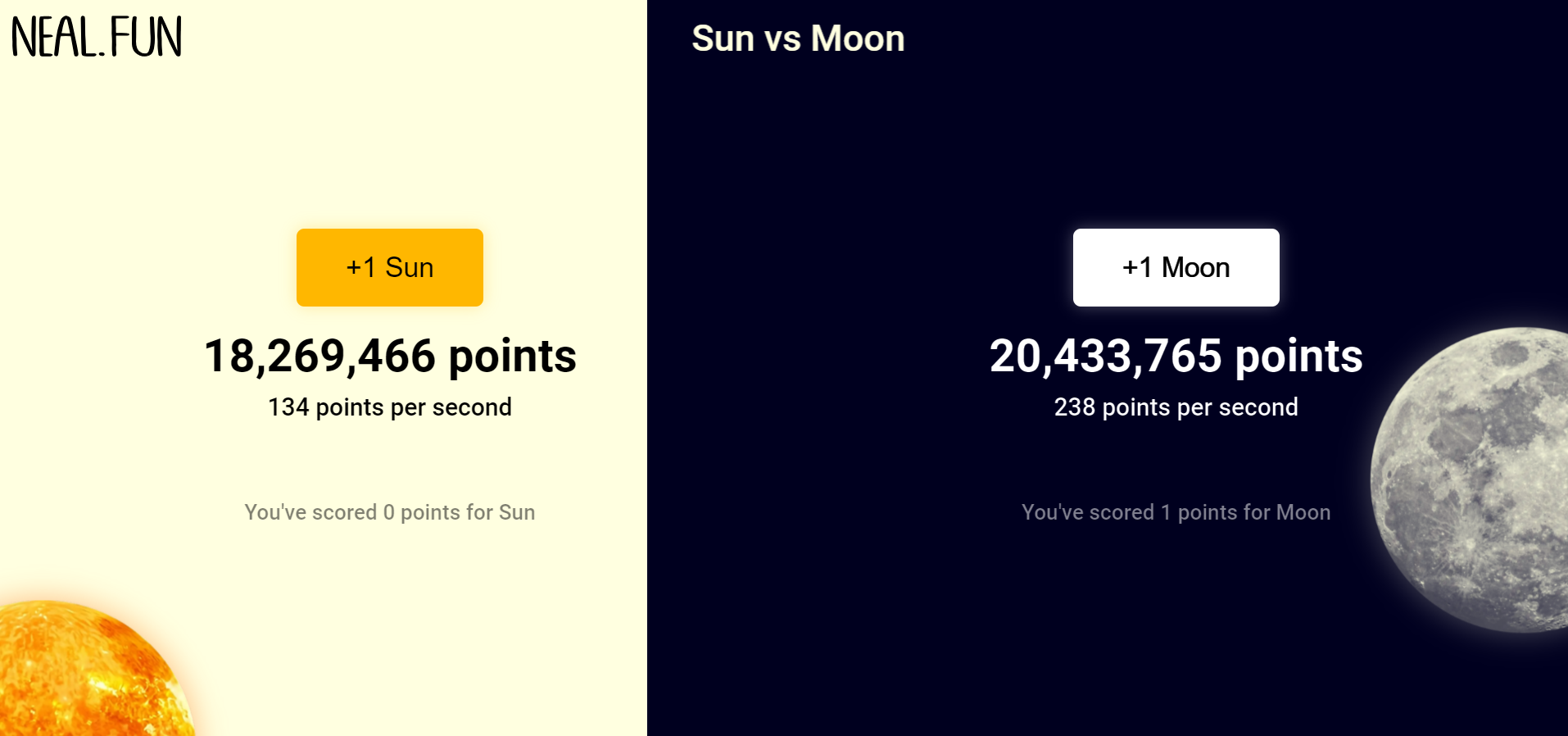 Sun vs Moon